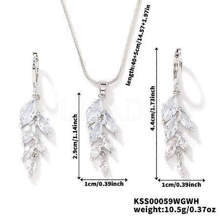 Fashionable European and American Style Brass Rhinestones Earrings & Necklaces for Women LQ2499-1-1