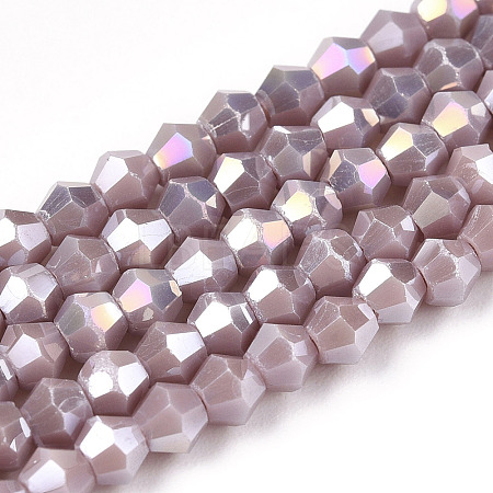 Opaque Solid Color Electroplate Glass Beads Strands LS-EGLA-A039-P2mm-B13-1
