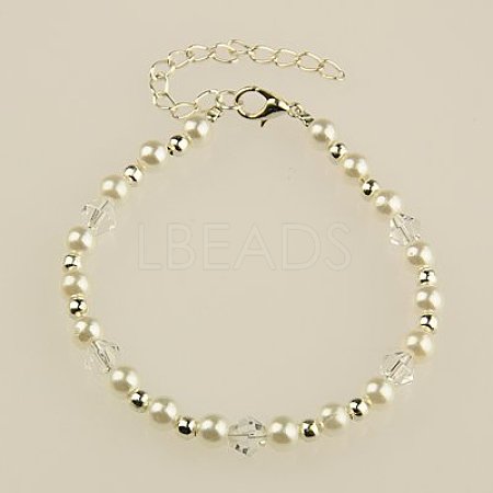 Fashion Acrylic Imitation Pearl Bracelets X-BJEW-JB01053-01-1