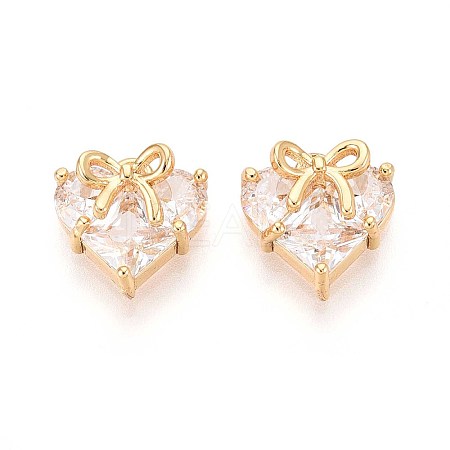Brass Micro Pave Cubic Zirconia Pendants KK-T071-45G-1