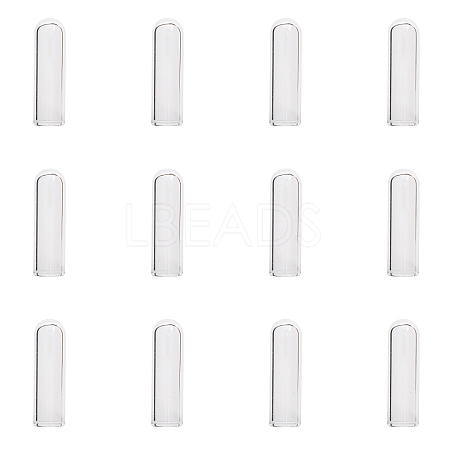 12Pcs Transparent Glass Straw Dustproof Covers AJEW-FG0002-37A-1