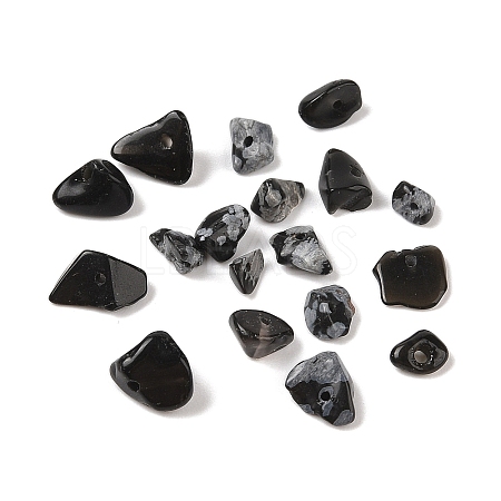 Natural Snowflake Obsidian Chip Beads G-XCP0001-27-1