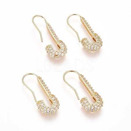 Brass Micro Pave Cubic Zirconia Dangle Earrings X-ZIRC-D118-02G-1