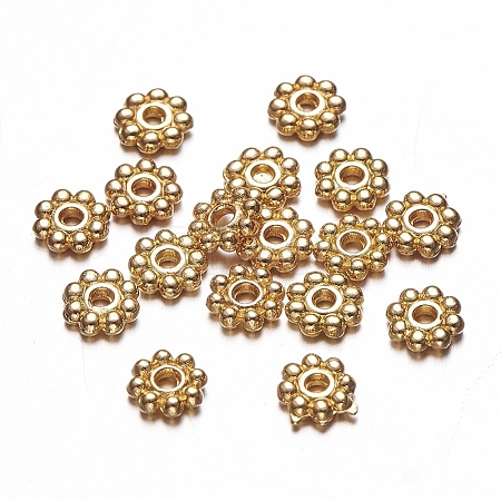 Alloy Daisy Spacer Beads PALLOY-L166-31G-1