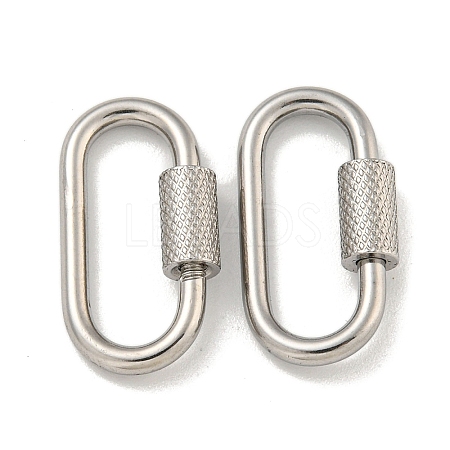 Non-Tarnish 304 Stainless Steel Screw Carabiner Lock Charms STAS-C092-04D-P-1