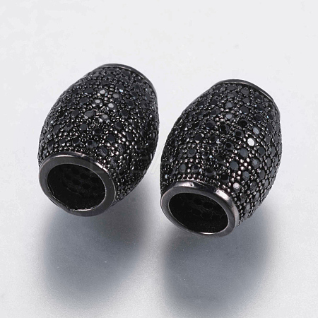 Brass Micro Pave Cubic Zirconia Beads ZIRC-G132-20B-1