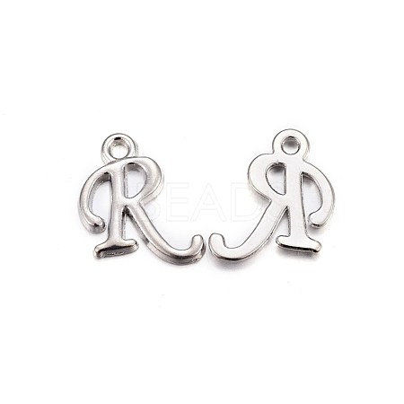 Platinum Plated Alloy Letter Pendants X-PALLOY-J718-01P-R-1