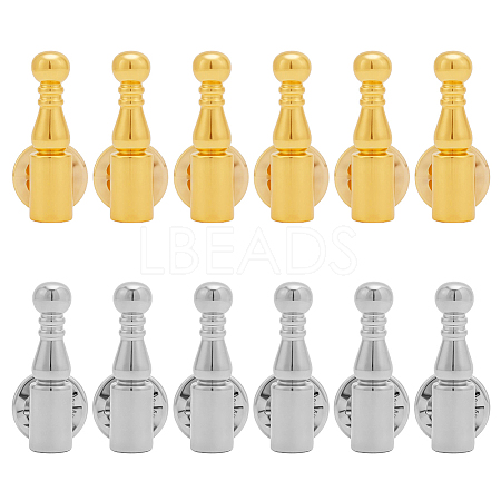 12Pcs 2 Colors Alloy Brooch Findings FIND-GO0004-55-1