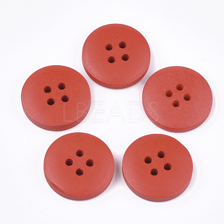 Painted Wooden Buttons X-WOOD-Q040-001A-1