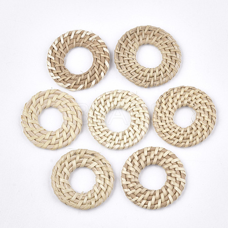 Handmade Reed Cane/Rattan Woven Linking Rings X-WOVE-T006-066-1