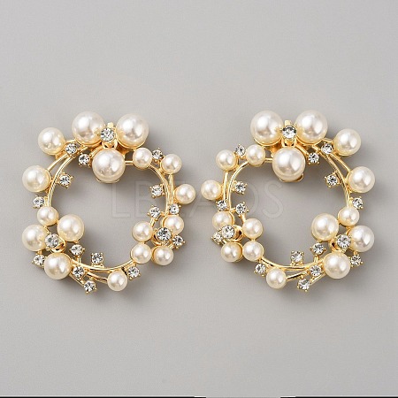 Plastic Imitation Pearl Shoe Decoration FIND-WH0155-051-1