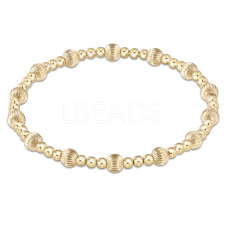 Bohemia Brass Round Beaded Stretch Bracelets TK0566-14-1