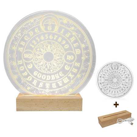 Acrylic Wiccan Vintage Metatrons Star Tabletop Decor Plate Night Light PW-WG63634-03-1