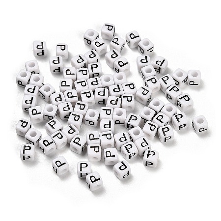 Opaque Acrylic Beads OACR-S076-01P-1