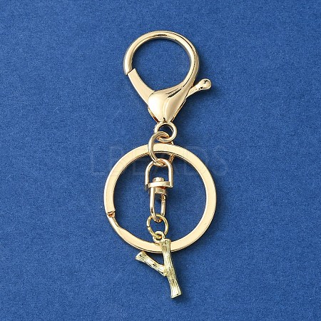 Alloy Initial Letter Charm Keychains KEYC-YW00006-25-1