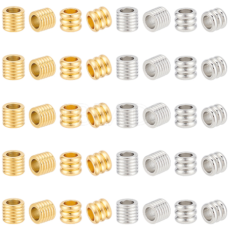 Unicraftale 40Pcs 4 Style 201 Stainless Steel European Beads STAS-UN0051-17-1