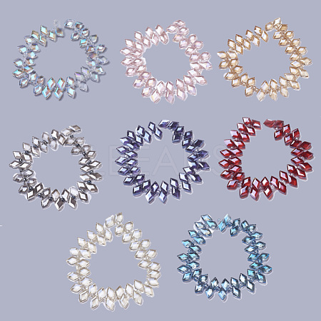 Electroplate Glass Beads Strands EGLA-E057-03B-M-1