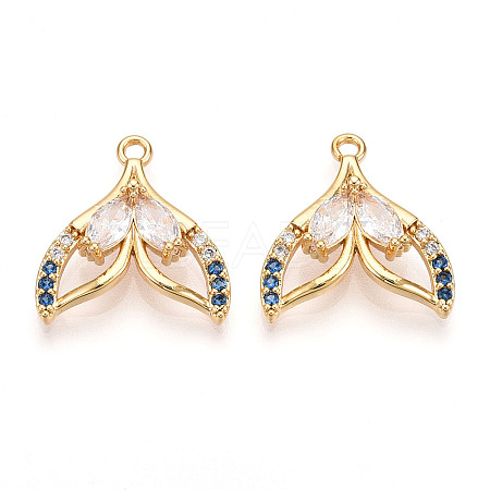 Brass Micro Pave Cubic Zirconia Pendants X-KK-N261-103G-1