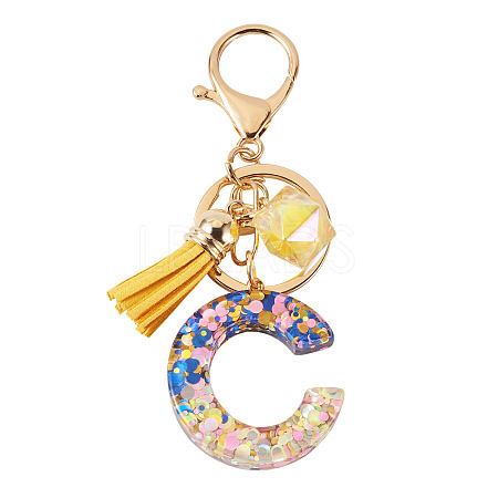 Alloy Resin Polygon Keychains KEYC-TADJ0002-03G-C-1