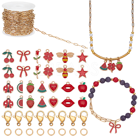 DIY Mixed Shapes Alloy Enamel Charms Necklaces Making Kit DIY-PH0031-32-1
