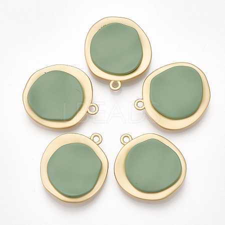 Smooth Surface Spray Painted Alloy Pendants PALLOY-T067-24A-1