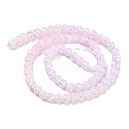 Spray Painted Crackle Glass Beads Strands DGLA-C002-6mm-03-1