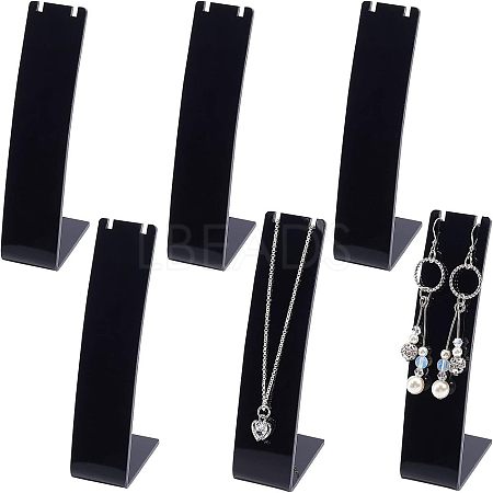 Opaque Acrylic Necklace Display Stands NDIS-WH0001-07-1