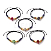 6mm Round Dyed Synthetic Turquoise Braided Bead Bracelets BJEW-JB10334-1