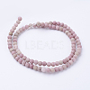 Frosted Natural Rhodonite Round Bead Strands G-G735-09F-4mm-3
