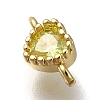 Rack Plating Brass Cubic Zirconia Heart Links Connector Charms KK-M014-01E-G-2