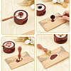 Brass Wax Seal Stamps with Rosewood Handle AJEW-WH0412-0146-3