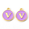 Golden Plated Alloy Enamel Charms ENAM-S118-10V-1