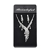 Fashionable Wedding Rhinestone Necklace and Stud Earring Jewelry Sets X-SJEW-R046-10-2