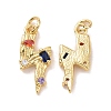 Lightning Brass Micro Pave Colorful Cubic Zirconia Pendants KK-G406-35G-2