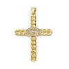 Brass Micro Pave Clear Cubic Zirconia Pendants KK-A212-06B-G-1
