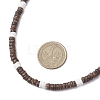 Natural White Shell & Coconut Heishi Beaded Necklaces for Women NJEW-JN05473-02-3