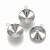 Tarnish Resistant 201 Stainless Steel Pendant Rhinestone Settings STAS-S057-41B-1