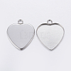 Tarnish Resistant 201 Stainless Steel Pendant Cabochon Settings STAS-P198-13A-1