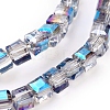 1 Strand Electroplate Glass Beads Strands X-EGLA-D018-4x4mm-16-3