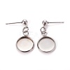 Tarnish Resistant 304 Stainless Steel Stud Earring Settings STAS-L226-019H-P-1