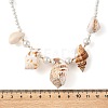 Ocean Natural Mixed Shell & Round White Shell Pearl Beaded Necklaces for Women NJEW-TA00249-4