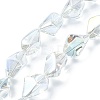 Electroplate Transparent Glass Beads Strands EGLA-E060-01A-2