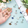 36Pcs 9 Colors Tibetan Style Alloy & Brass & Gemstone Chip European Dangle Charms PALLOY-FH00146-3