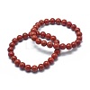 Natural Red Jasper Bead Stretch Bracelets BJEW-K212-C-012-1