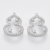 Brass Micro Pave Clear Cubic Zirconia Charms KK-T054-20P-NF-1