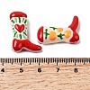Boot Baking Paint Glass Enamel  Beads LAMP-C020-02-01-3