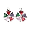 Brass Micro Pave Cubic Zirconia Pendants KK-S532-10P-A-1