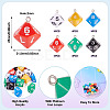 24Pcs 6 Colors Acrylic Pendants OACR-TA0003-74-4