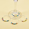 Brass Wine Glass Charm Rings Hoop Earrings KK-PH0028-01S-5