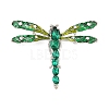 Alloy Rhinestone Dragonfly Brooch JEWB-U006-05B-P-1